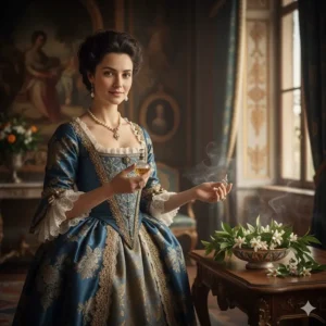 Artistic depiction of the Duchess of Bracciano, Princess of Nerola, who popularized the use of neroli oil as a perfume.