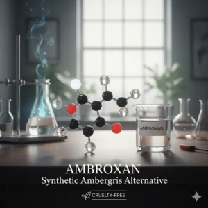 Representation of Ambroxan, the most common synthetic and cruelty-free alternative to natural ambergris for use in modern perfume.