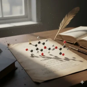 A diagram showing the chemical structure of Ambroxan, the synthetic replacement for natural ambergris in modern fragrances.