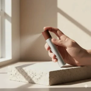 A sleek, pocket-sized minimalist unisex perfume atomizer for travel.