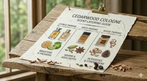 A guide to layering scents, pairing the best cedarwood cologne with citrus and sandalwood notes.