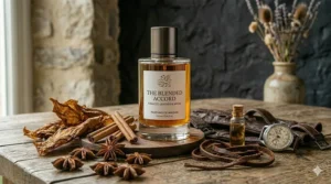 A split visual diagram comparing a warm tobacco vs leather fragrance profile characteristics.