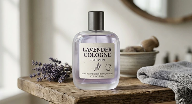 Natural lavender cologne bottle formulated specifically for men with sensitive skin lavender cologne for sensitive skin men