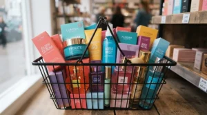 Selecting affordable perfume dupes for everyday wear while shopping at a local boutique.